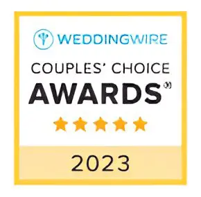 WeddingWire 2023 five-star award badge