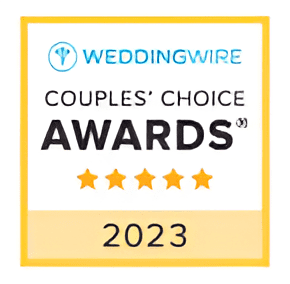 WeddingWire Couples' Choice Awards 2023 badge.