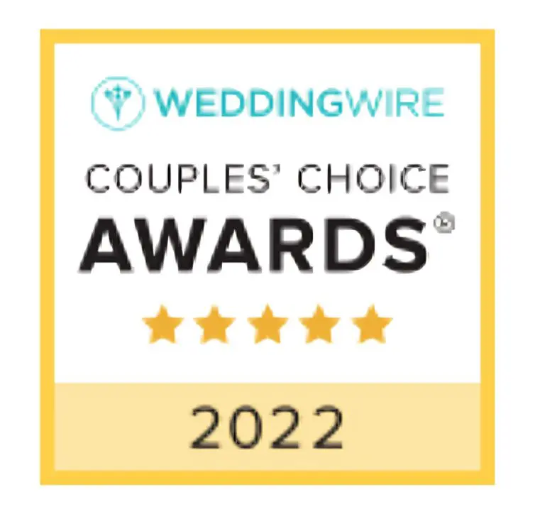 WeddingWire Couples' Choice Awards 2022 badge.